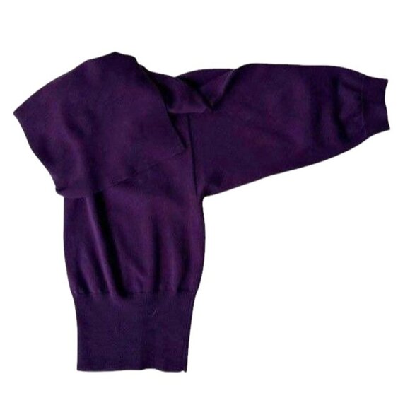 Vintage Tweeds Womens Merino Wool Sweater XL Purple Cowl Neck Business Casual - Picture 10 of 11